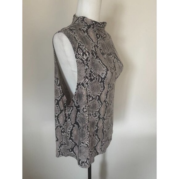 ARITZIA BABATON Vince Sleeveless Top Size Large Snakeskin Python Print Stretchy - Picture 4 of 7